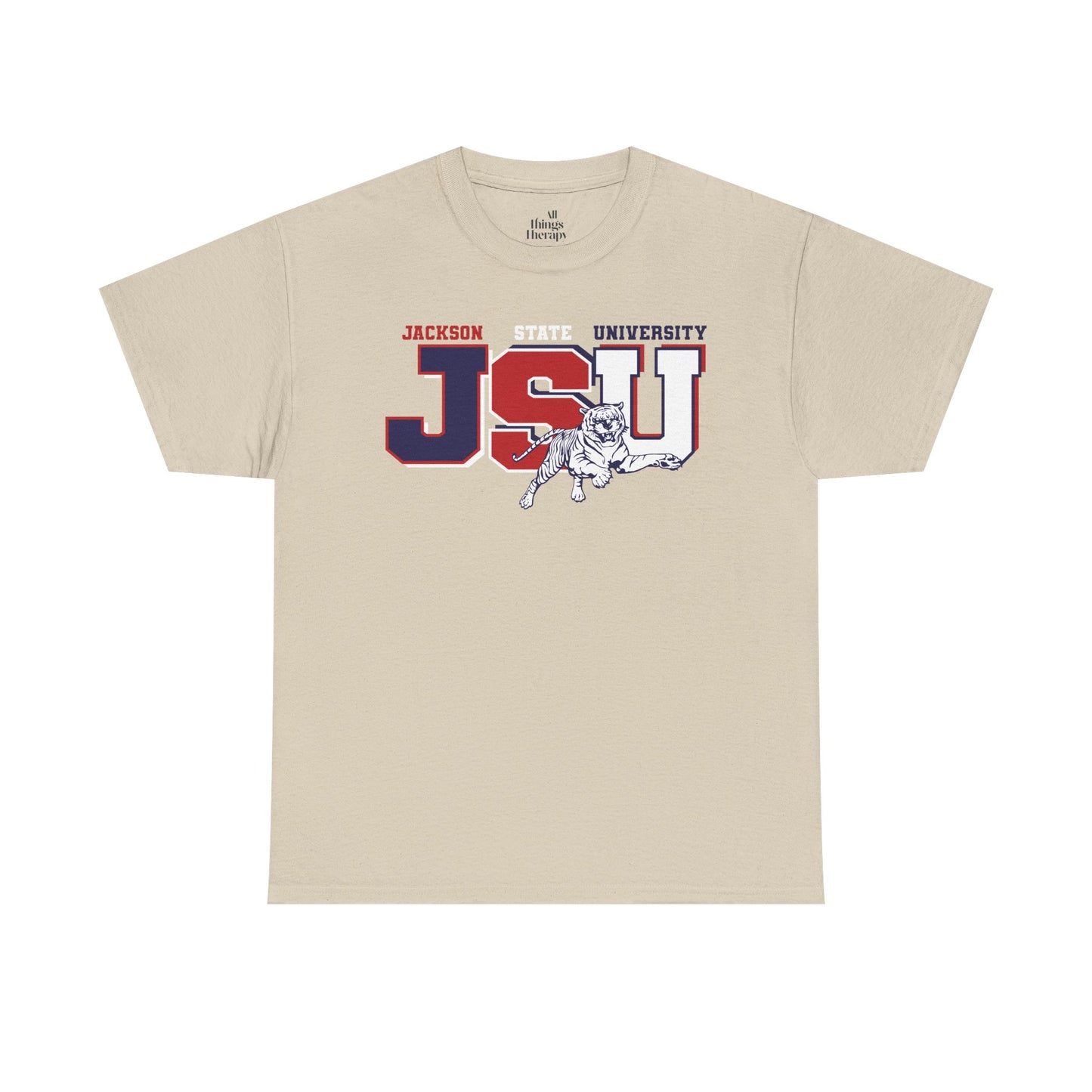 Unisex Heavy Cotton Tee, Jackson University Spirit Shirt, College Apparel, Graduation Gift, Casual Wear, School Pride Tee