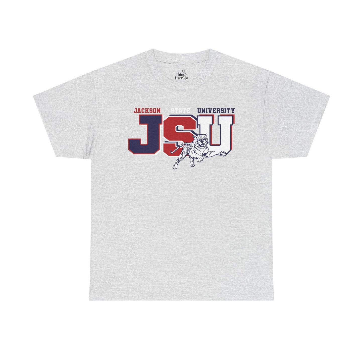 Unisex Heavy Cotton Tee, Jackson University Spirit Shirt, College Apparel, Graduation Gift, Casual Wear, School Pride Tee