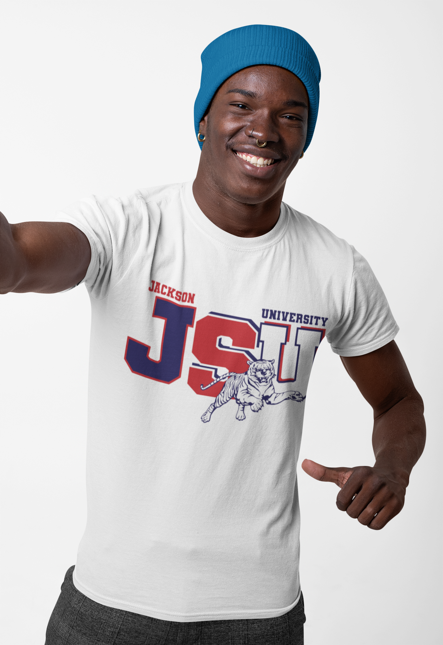 Unisex Heavy Cotton Tee, Jackson University Spirit Shirt, College Apparel, Graduation Gift, Casual Wear, School Pride Tee
