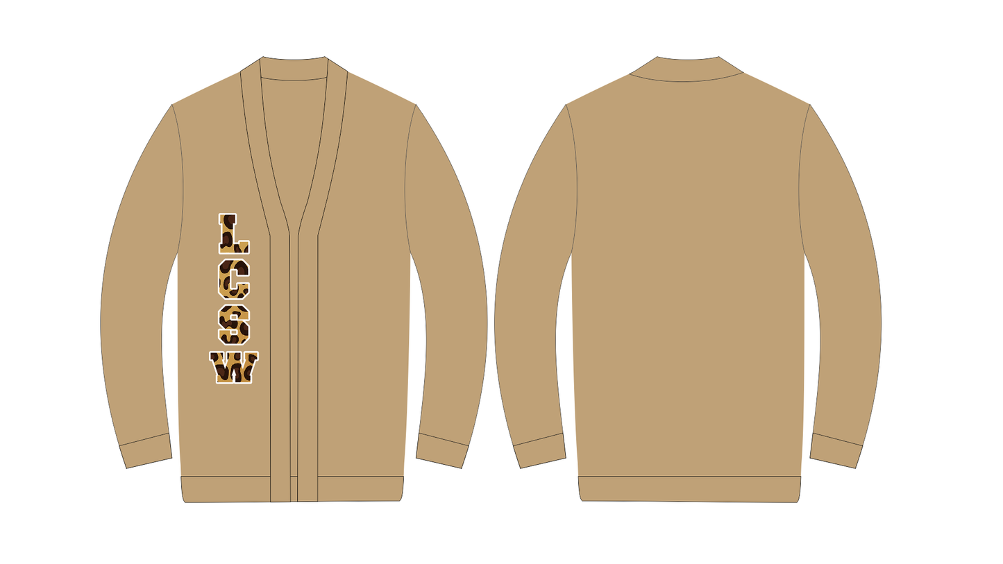 LCSW Animal Print Chenille Cardigan