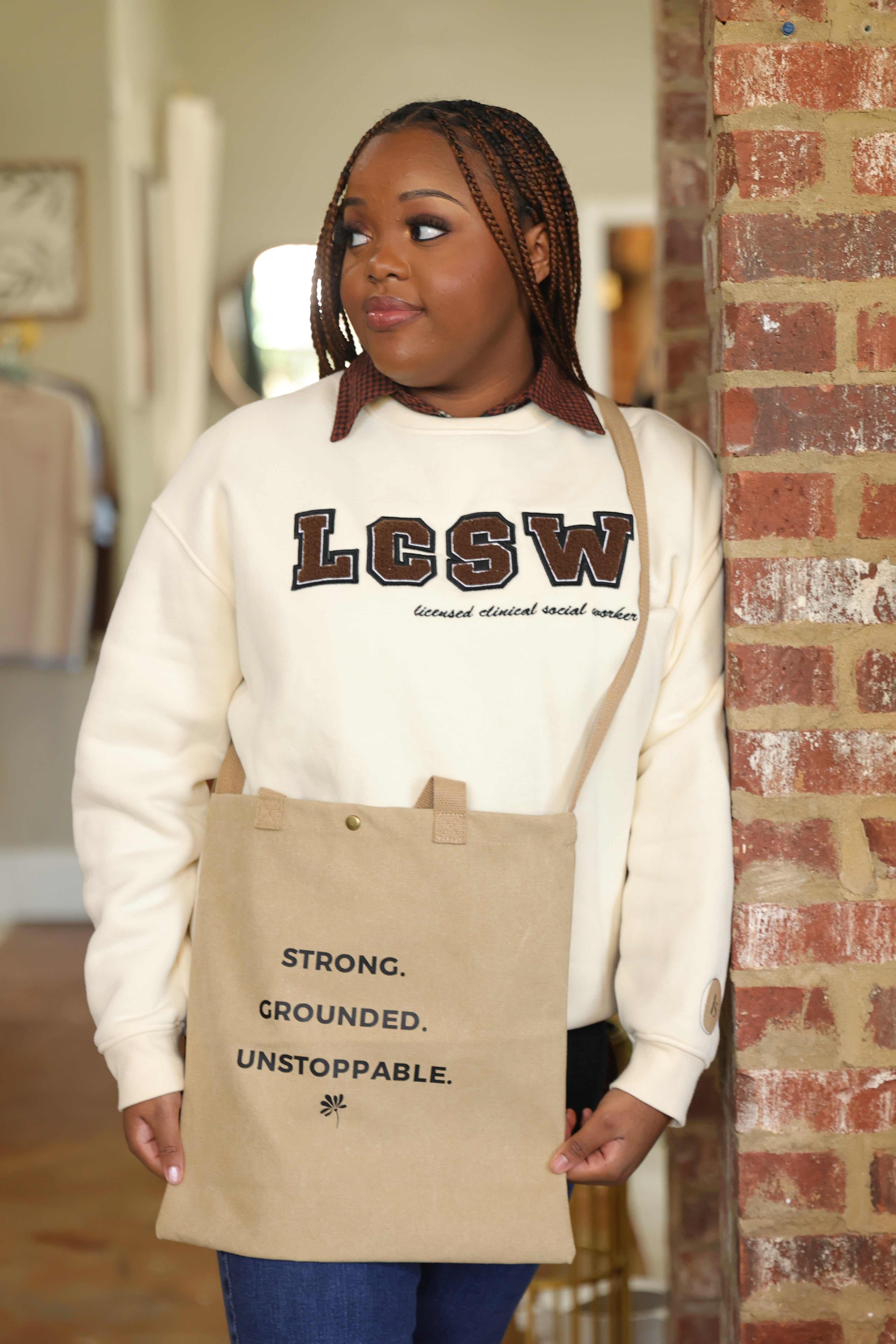Strong.Grounded.Unstoppable Tote Bag