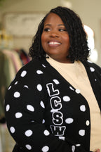 LCSW Polka Dot Cardigan Black and White