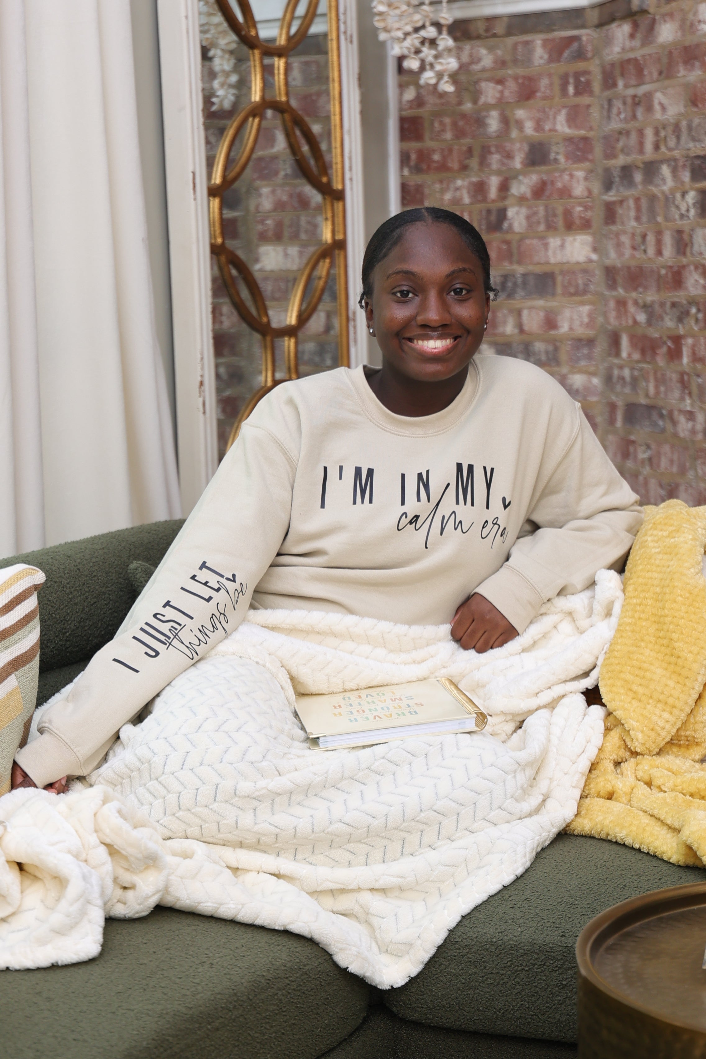 Sleeve Print Sweatshirt in my Calm Era Let things be