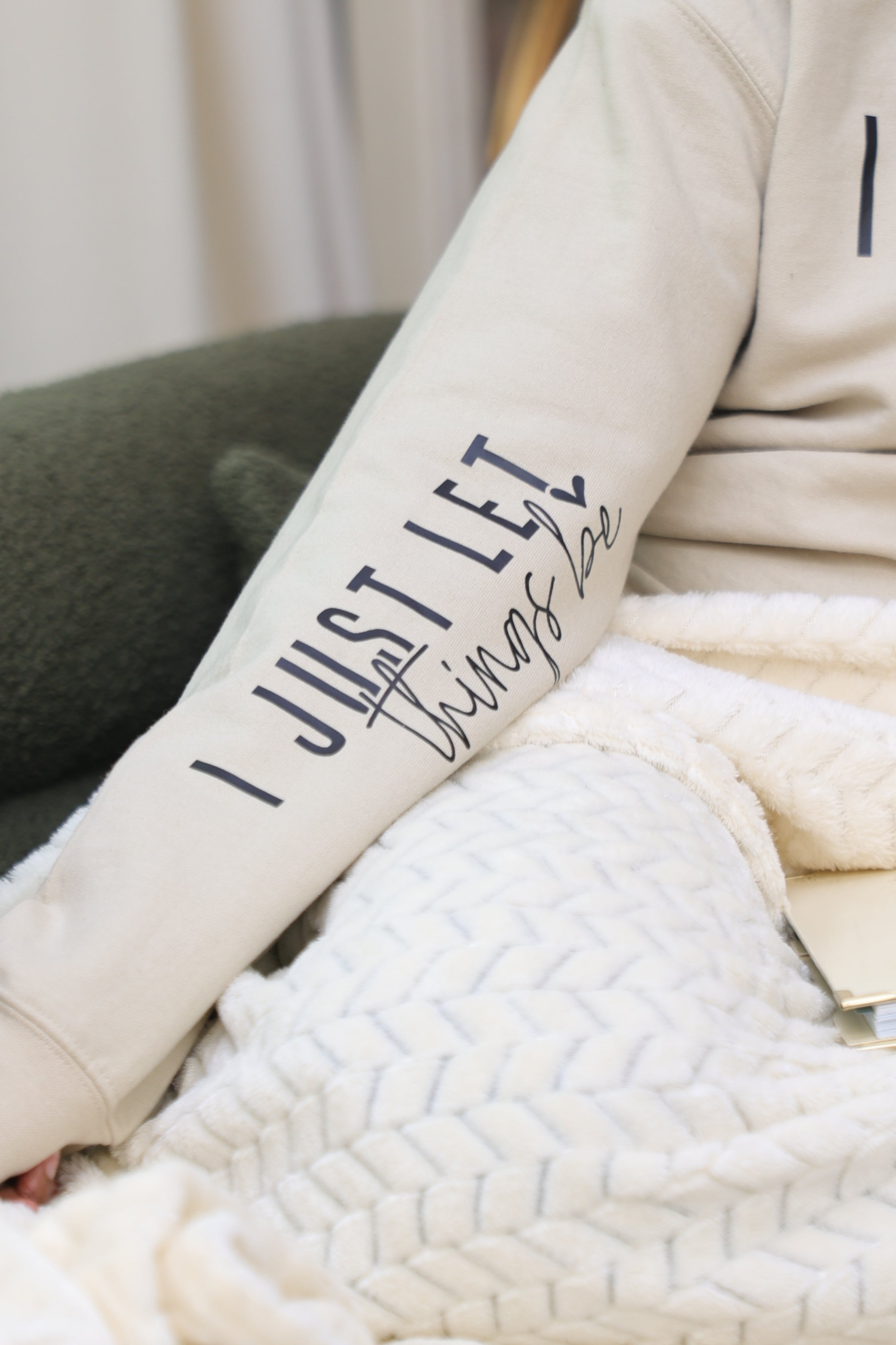 Sleeve Print Sweatshirt in my Calm Era Let things be