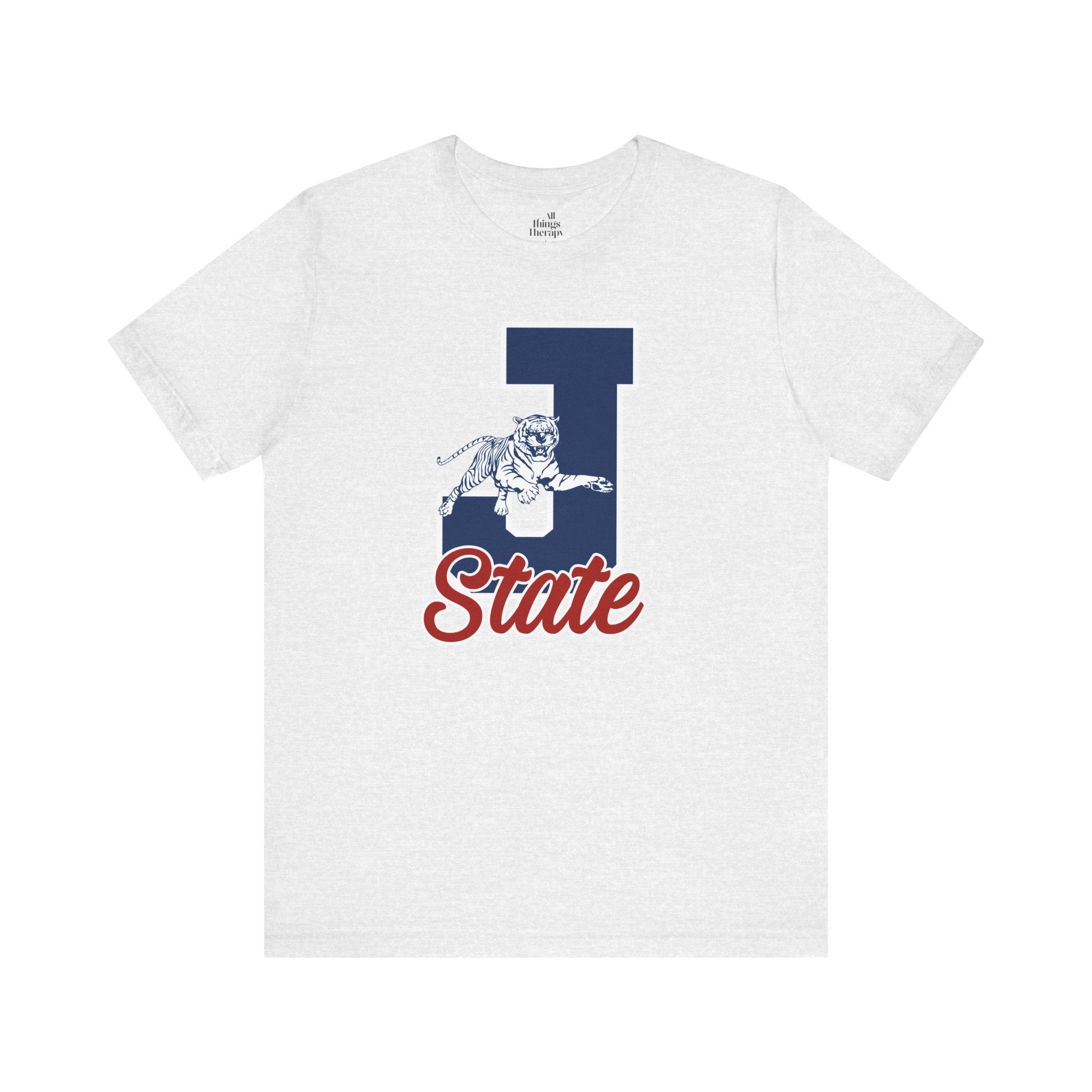 J State Tiger Graphic Tee, Vintage College Shirt, Unisex Casual Wear, School Spirit Apparel, Gift for Students and Alumni