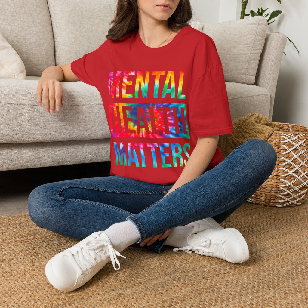 Mental Health Matters T-Shirt — Rainbow Tie-Dye Awareness Tee