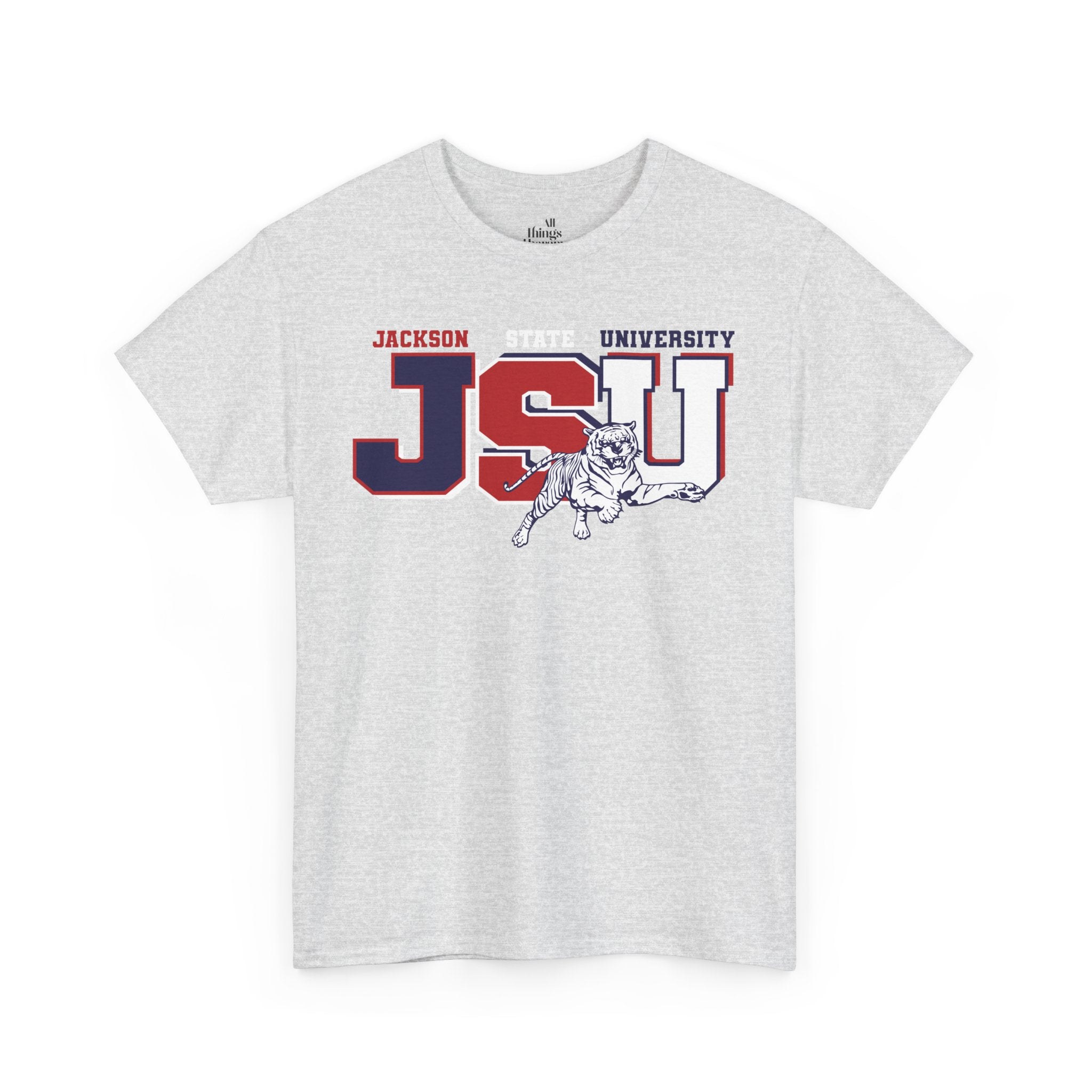 Unisex Heavy Cotton Tee, Jackson University Spirit Shirt, College Apparel, Graduation Gift, Casual Wear, School Pride Tee