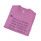 Inspirational Quote T-Shirt - A Hero Lies Within