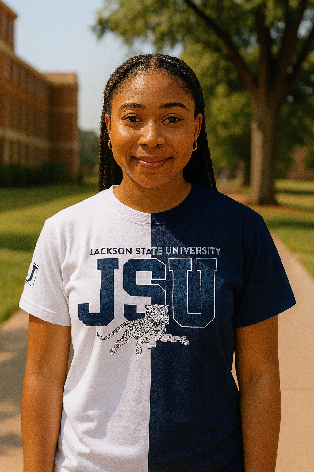 Grey and White Split JSU T-shirt (Unisex) PRE ORDER SHIPS BY END OF SEPTEMBER