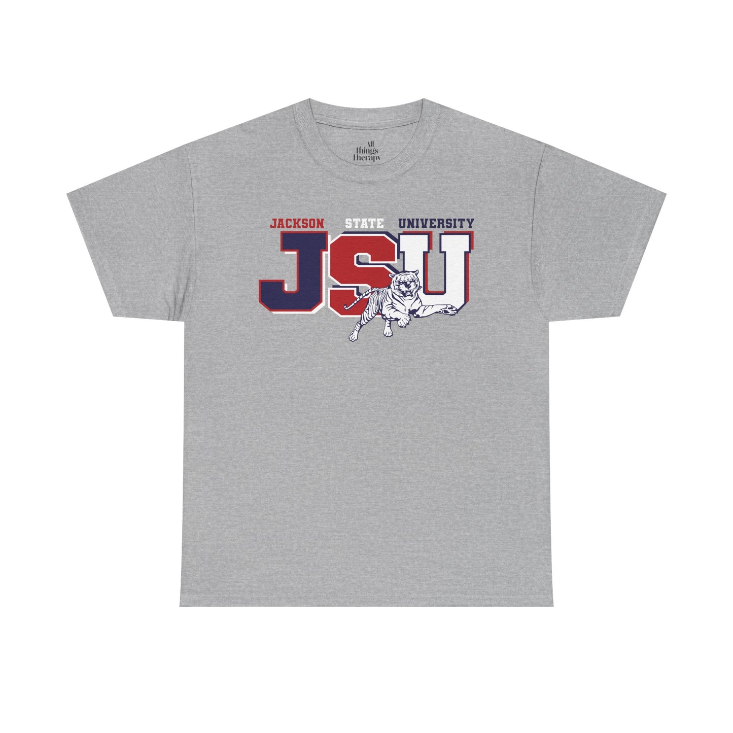 Unisex Heavy Cotton Tee, Jackson University Spirit Shirt, College Apparel, Graduation Gift, Casual Wear, School Pride Tee