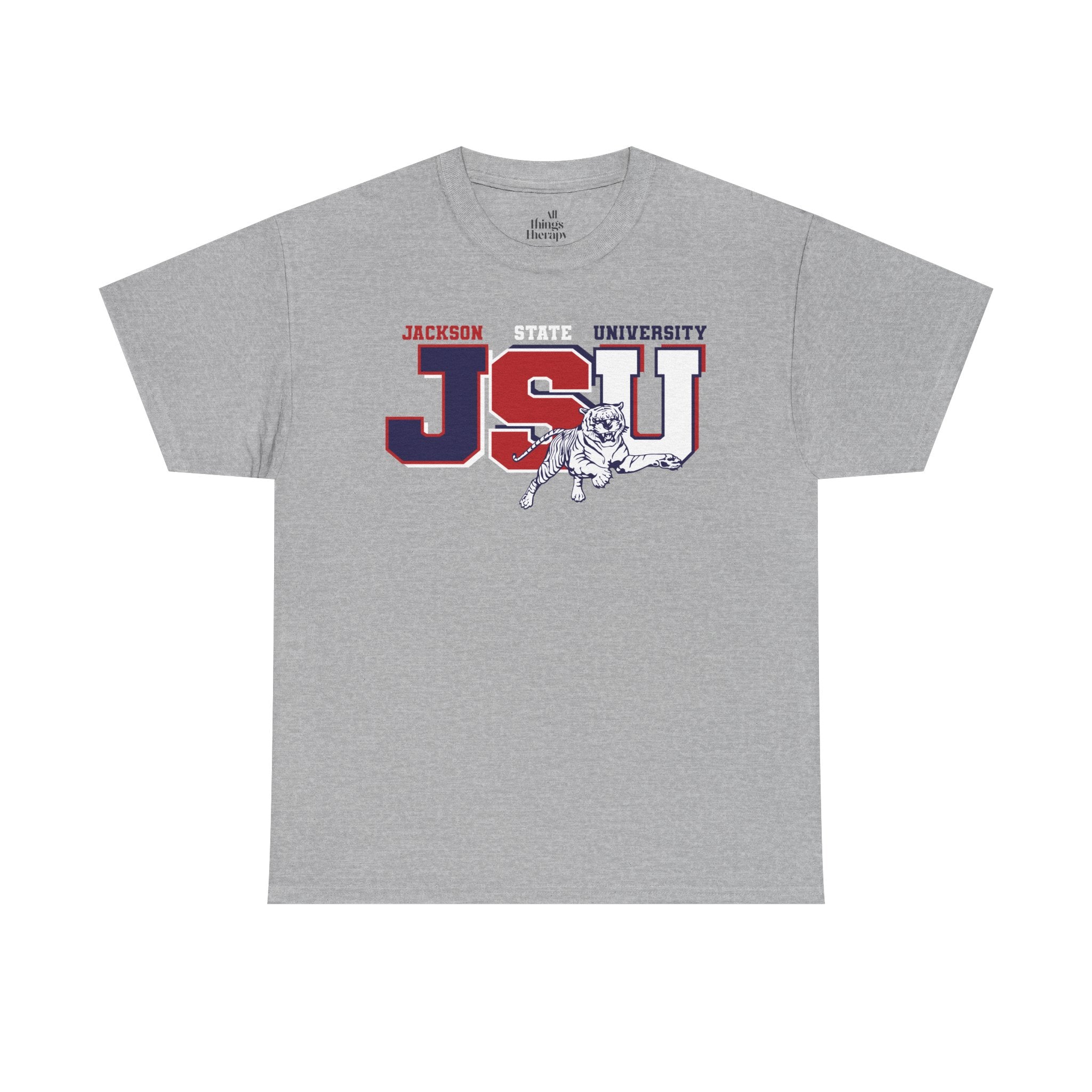 Unisex Heavy Cotton Tee, Jackson University Spirit Shirt, College Apparel, Graduation Gift, Casual Wear, School Pride Tee