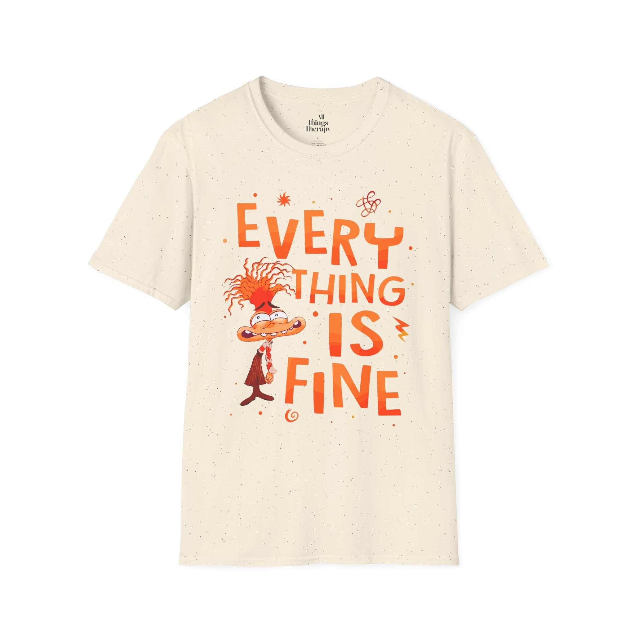 Everything Is Fine T-Shirt — Funny Retro Cartoon Stress Relief Tee