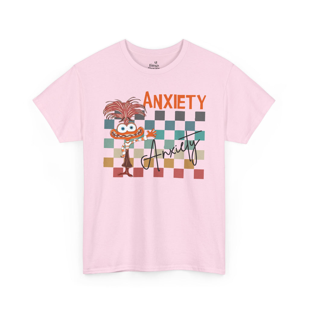 Anxiety Family Graphic Tee — Cute Checkerboard Monster Mental Health Shirt