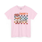 Anxiety Family Graphic Tee — Cute Checkerboard Monster Mental Health Shirt