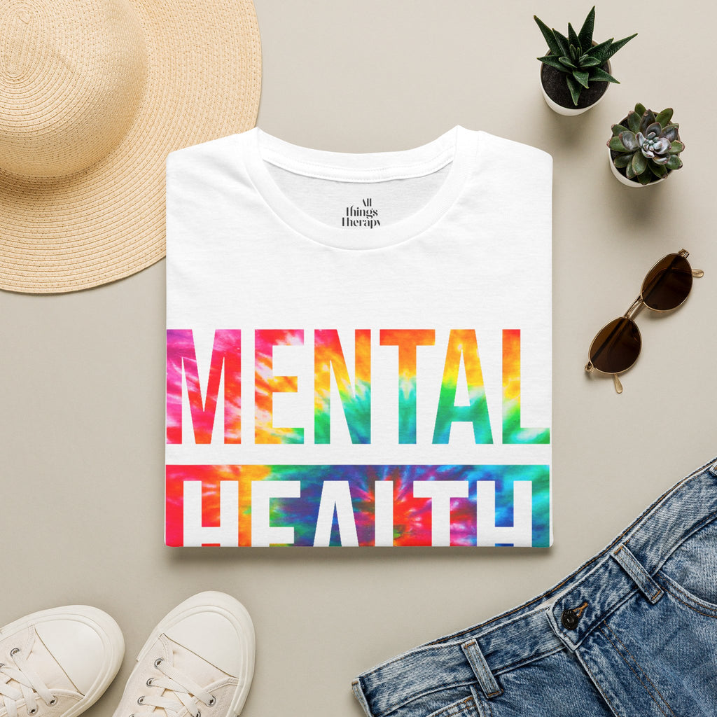 Mental Health Matters T-Shirt — Rainbow Tie-Dye Awareness Tee