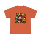 Juneteenth Floral Unisex Heavy Cotton Tee, Celebrate Freedom, Black History Month, Gift for Activists, Summer T-Shirt, Equality Apparel