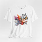 Be Yourself Butterfly T-Shirt — Inspirational Floral Watercolor Tee