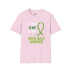 Mental Health Awareness Unisex Softstyle T-Shirt - Supportive Green Ribbon Design