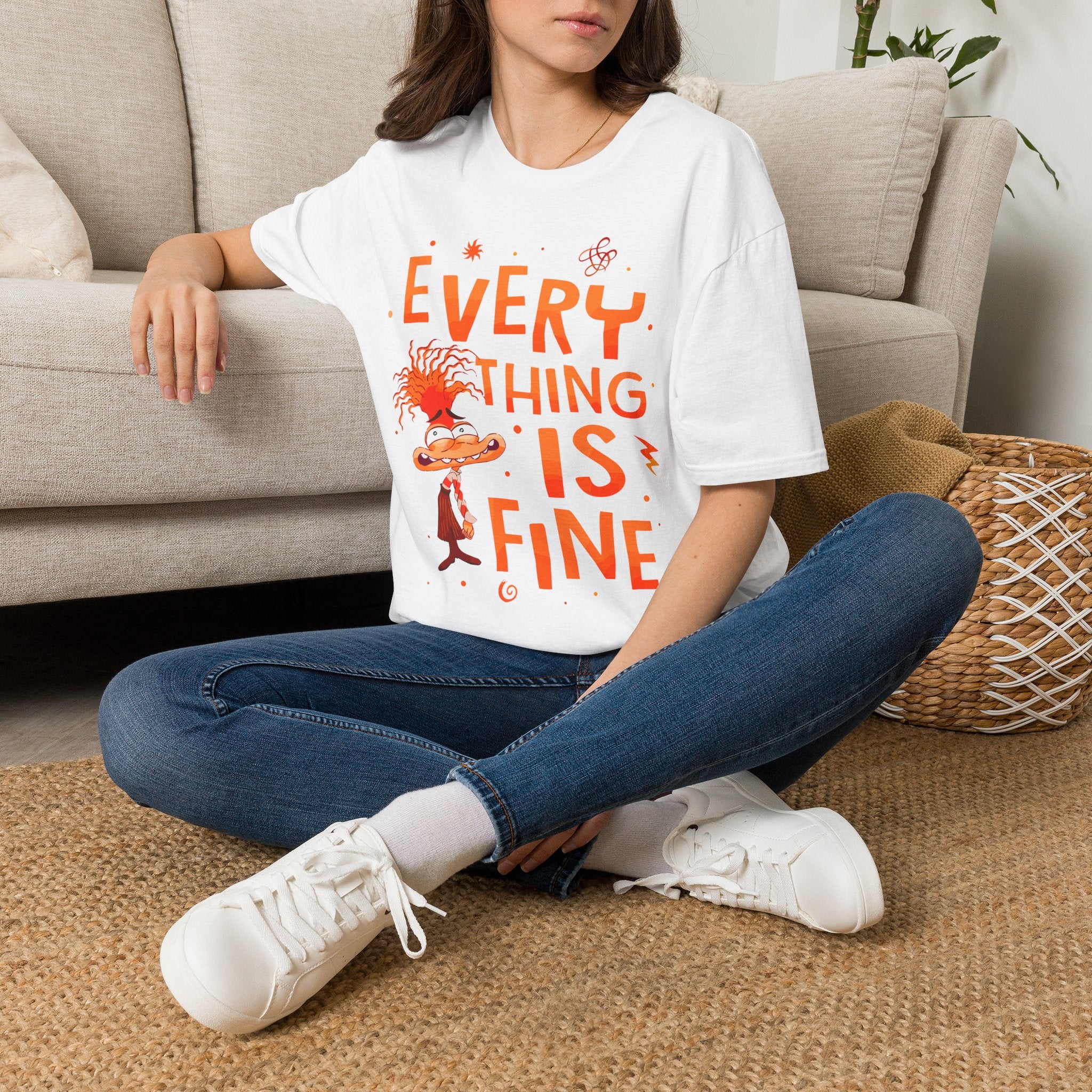 Everything Is Fine T-Shirt — Funny Retro Cartoon Stress Relief Tee