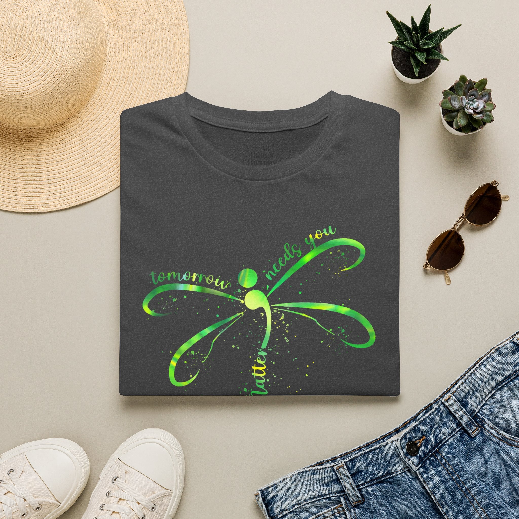 Dragonfly Graphic T-Shirt — "Tomorrow Needs You" Inspirational Tee