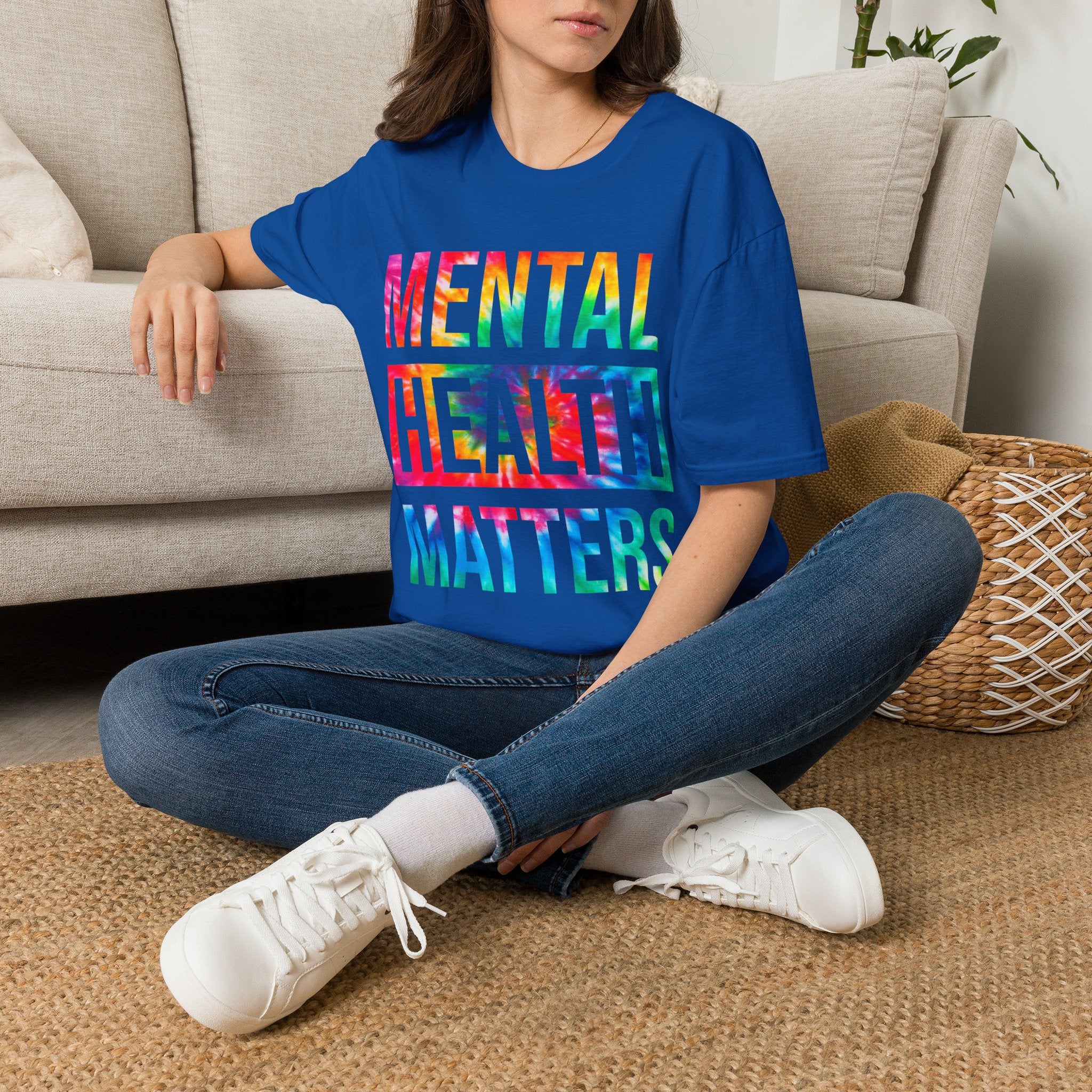 Mental Health Matters T-Shirt — Rainbow Tie-Dye Awareness Tee