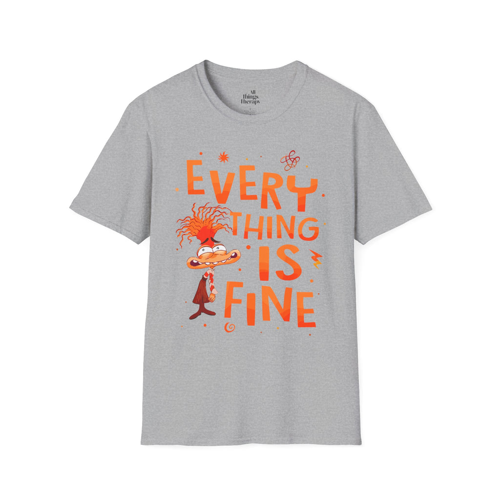 Everything Is Fine T-Shirt — Funny Retro Cartoon Stress Relief Tee