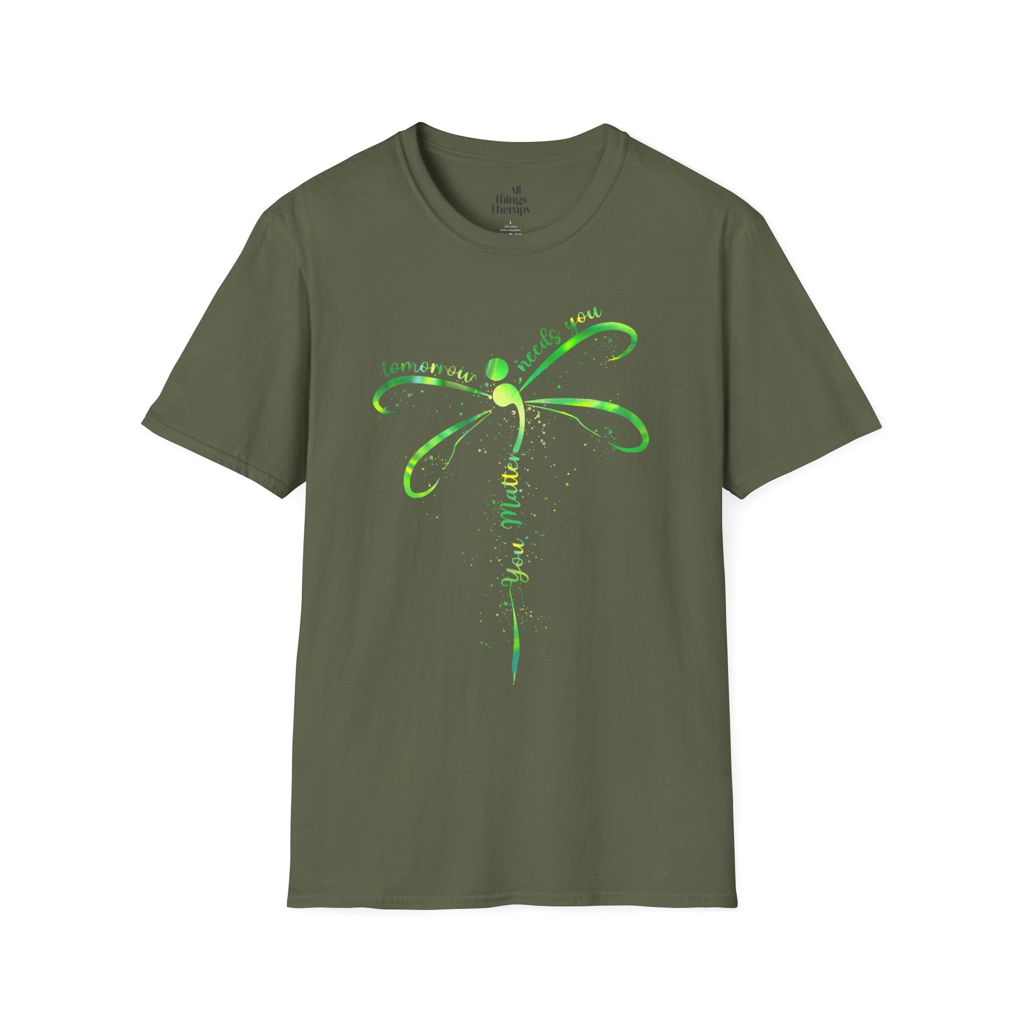 Dragonfly Graphic T-Shirt — "Tomorrow Needs You" Inspirational Tee