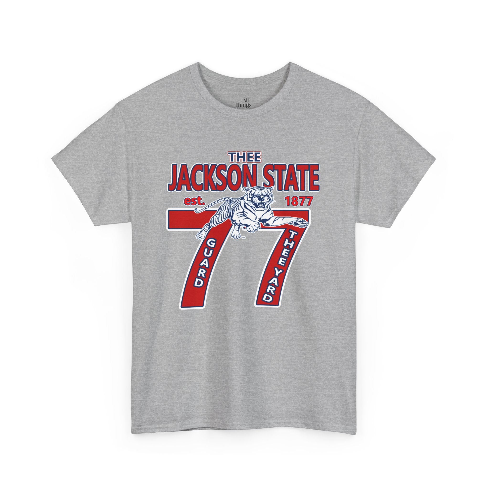 Vintage Jackson State Tee, Unisex Heavy Cotton T-Shirt, College Spirit Wear, Retro Graphic Tee, Gift for Graduates