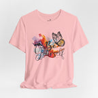 Be Yourself Butterfly T-Shirt — Inspirational Floral Watercolor Tee