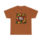 Juneteenth Floral Unisex Heavy Cotton Tee, Celebrate Freedom, Black History Month, Gift for Activists, Summer T-Shirt, Equality Apparel