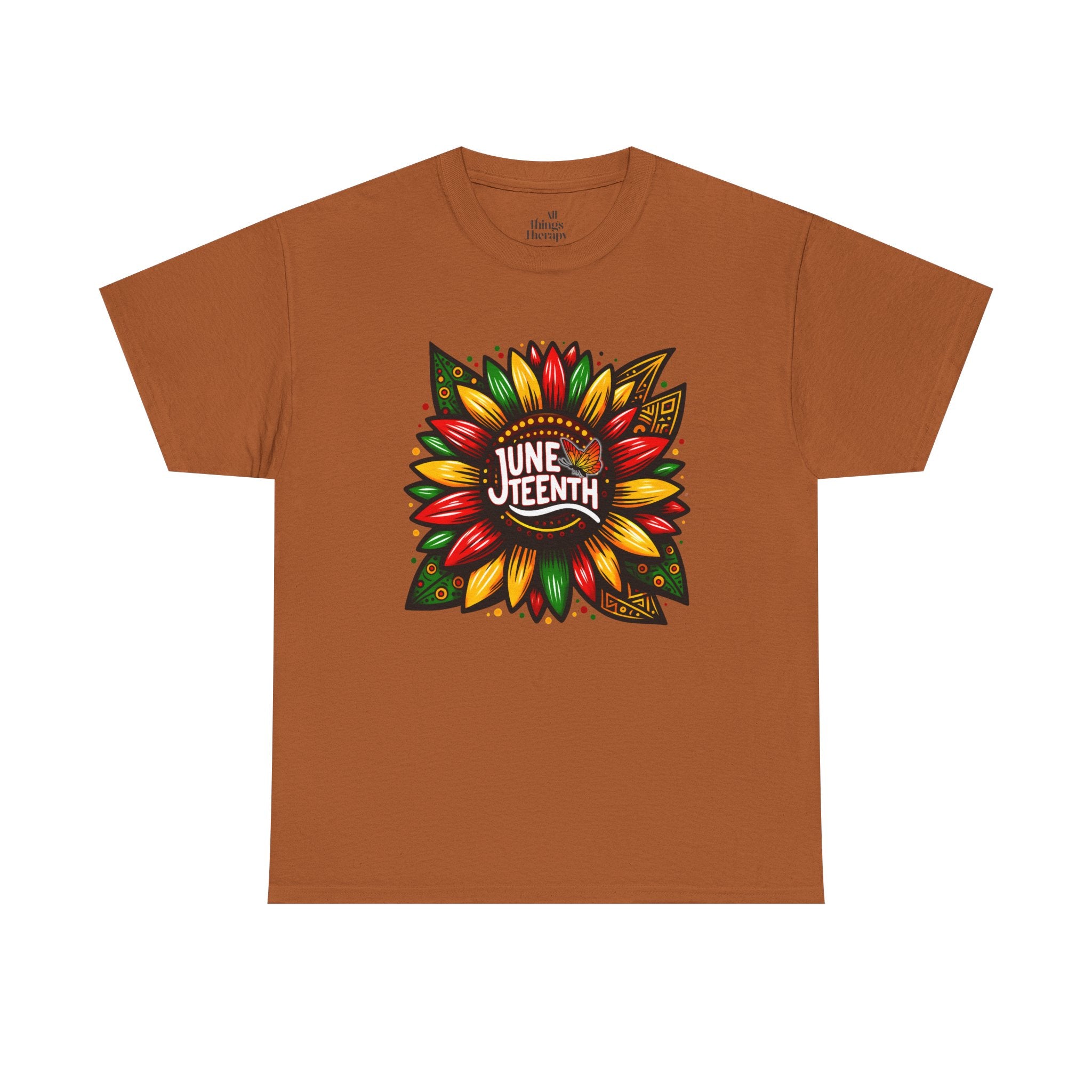 Juneteenth Floral Unisex Heavy Cotton Tee, Celebrate Freedom, Black History Month, Gift for Activists, Summer T-Shirt, Equality Apparel