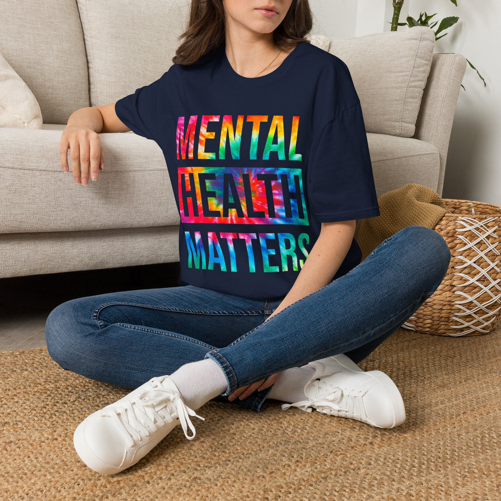 Mental Health Matters T-Shirt — Rainbow Tie-Dye Awareness Tee