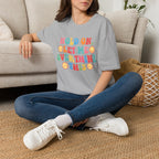 T-Shirt — "Hold On, Let Me Overthink This" Colorful Retro Graphic Tee