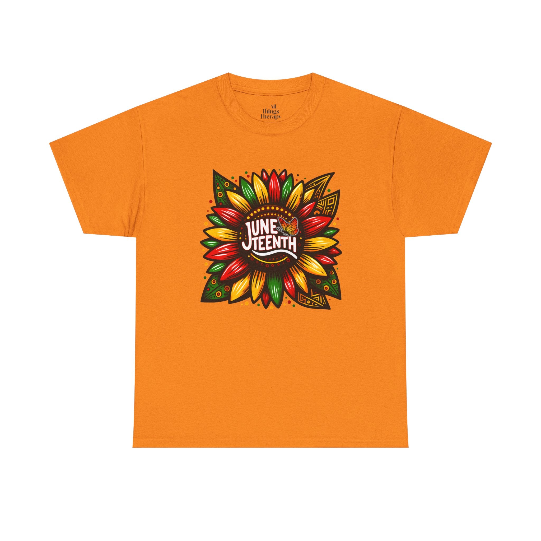Juneteenth Floral Unisex Heavy Cotton Tee, Celebrate Freedom, Black History Month, Gift for Activists, Summer T-Shirt, Equality Apparel
