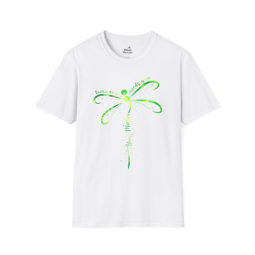 Dragonfly Graphic T-Shirt — "Tomorrow Needs You" Inspirational Tee