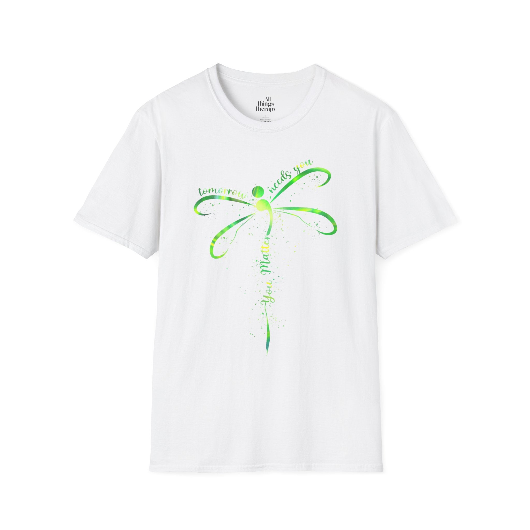 Dragonfly Graphic T-Shirt — "Tomorrow Needs You" Inspirational Tee