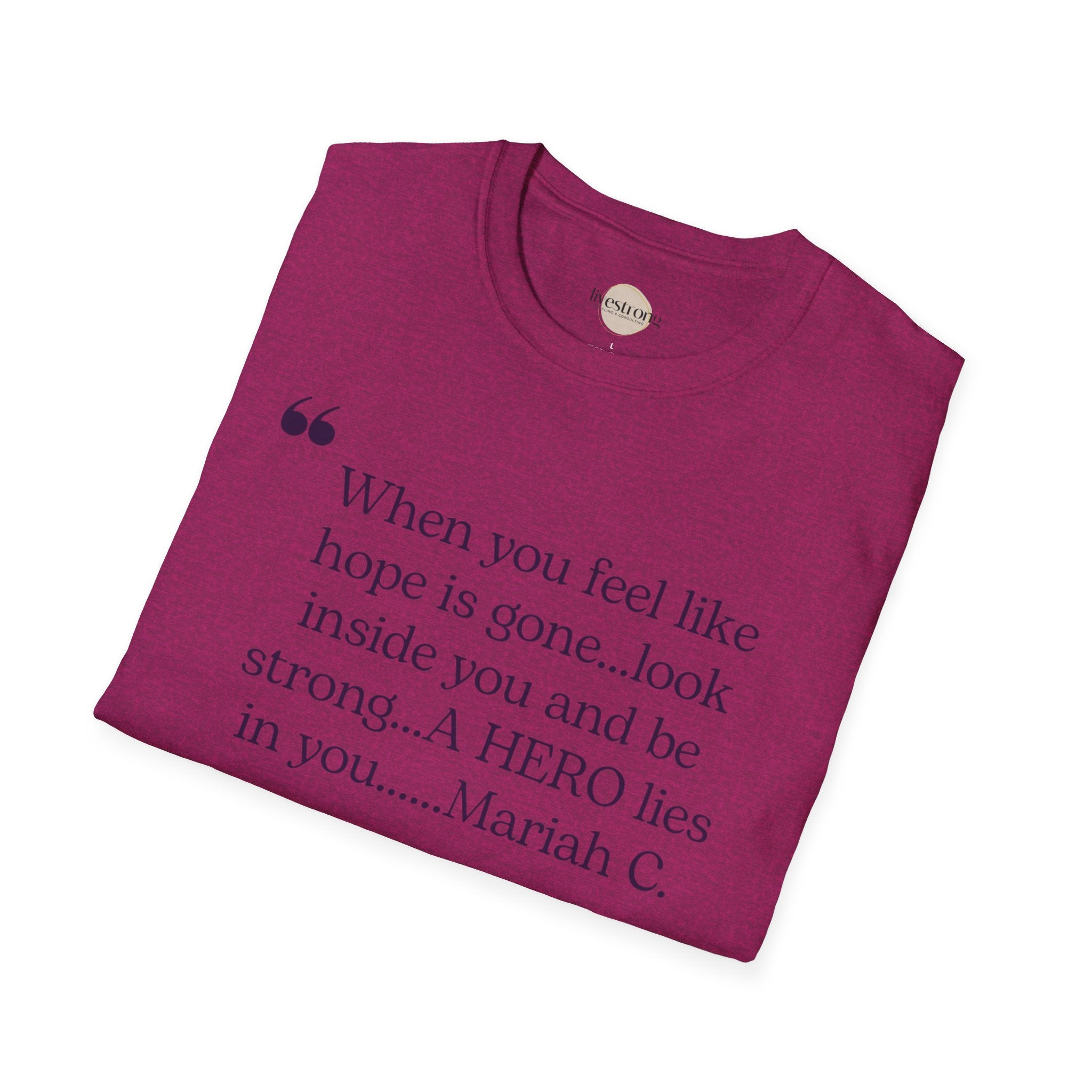 Inspirational Quote T-Shirt - A Hero Lies Within