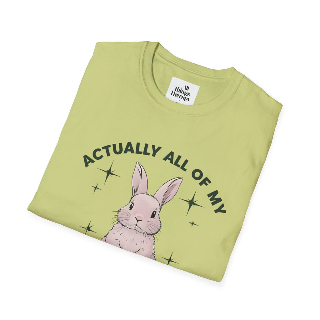 Bunny Graphic Tee - 'Actually All of My Systems Are Nervous' Unisex T-Shirt
