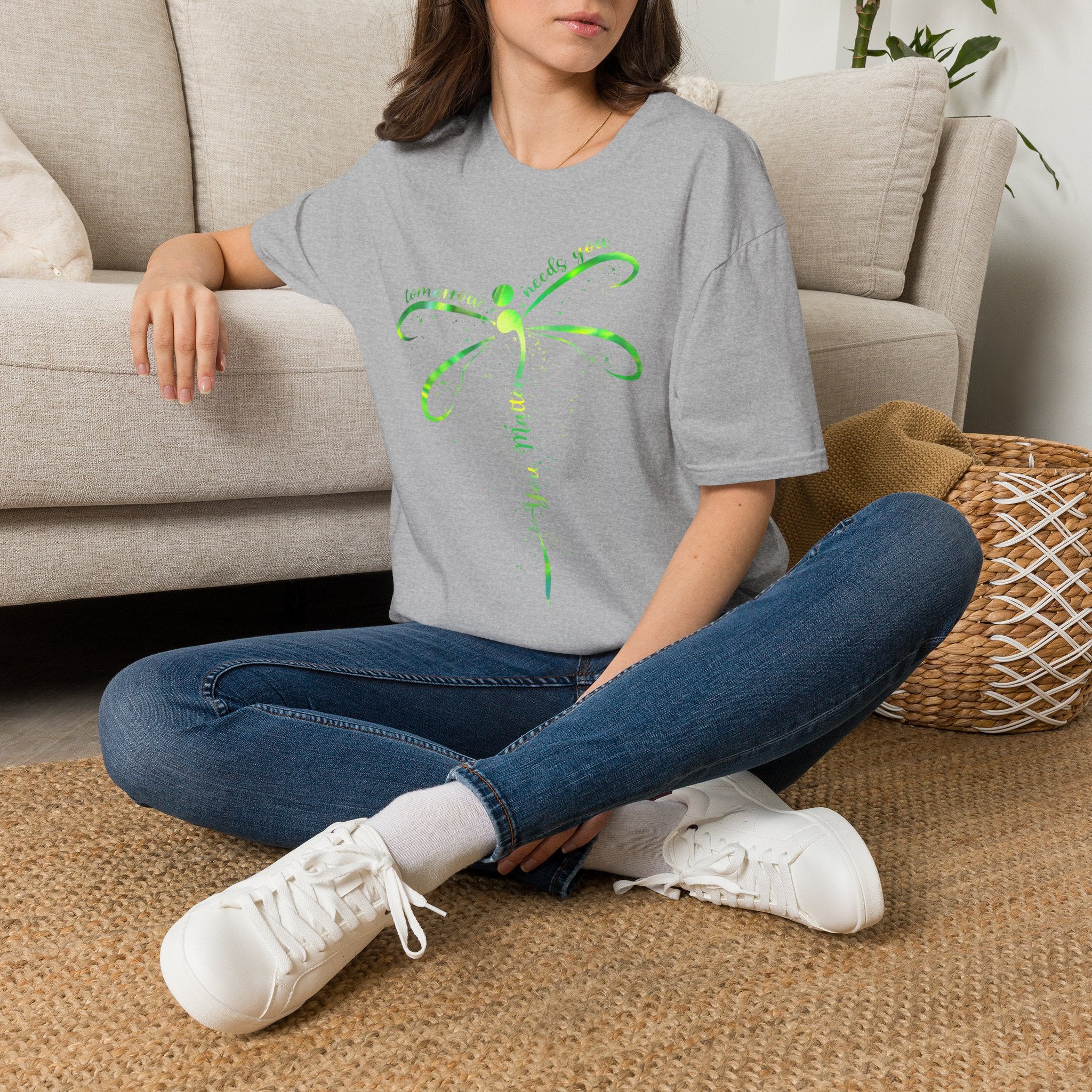 Dragonfly Graphic T-Shirt — "Tomorrow Needs You" Inspirational Tee