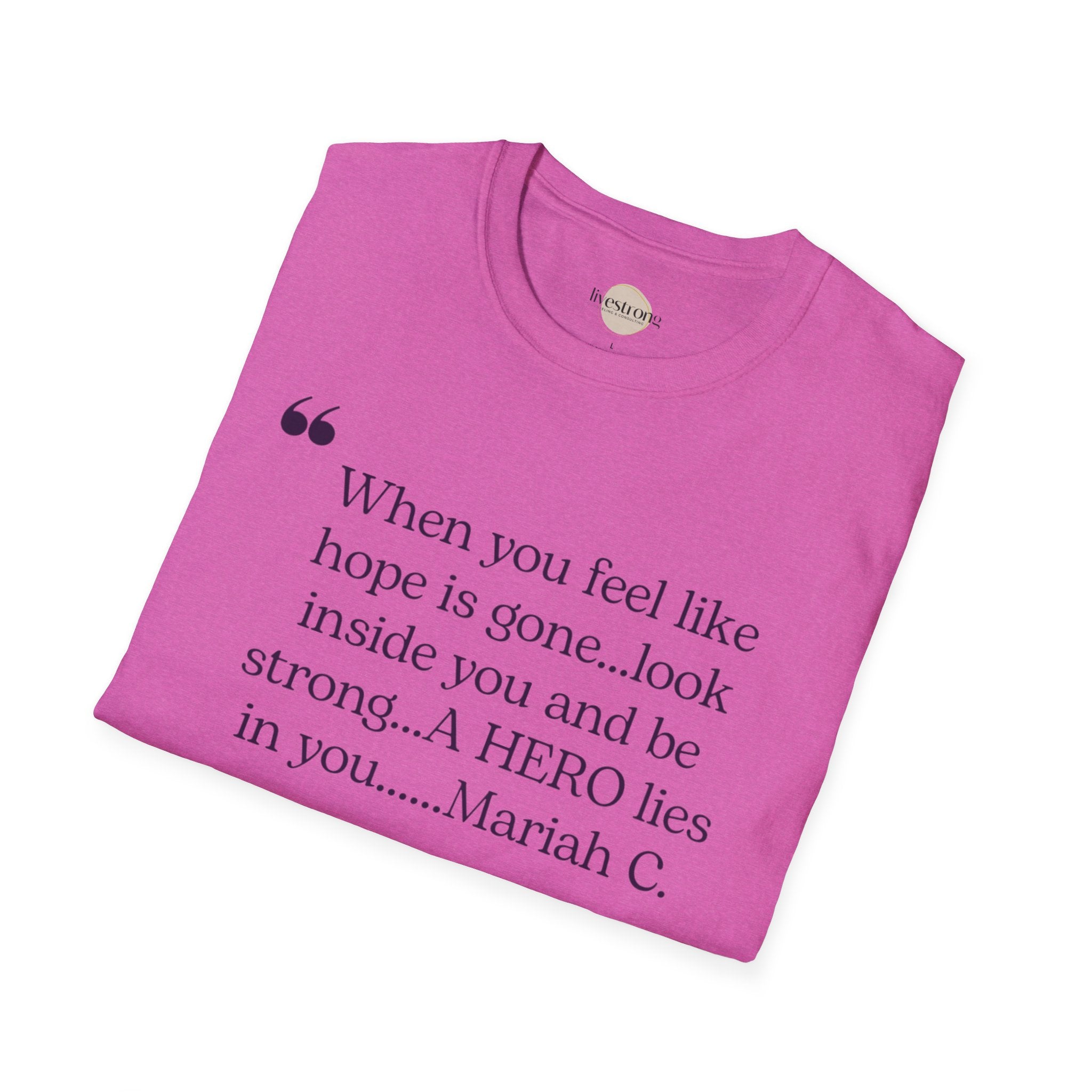 Inspirational Quote T-Shirt - A Hero Lies Within