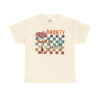 Anxiety Family Graphic Tee — Cute Checkerboard Monster Mental Health Shirt