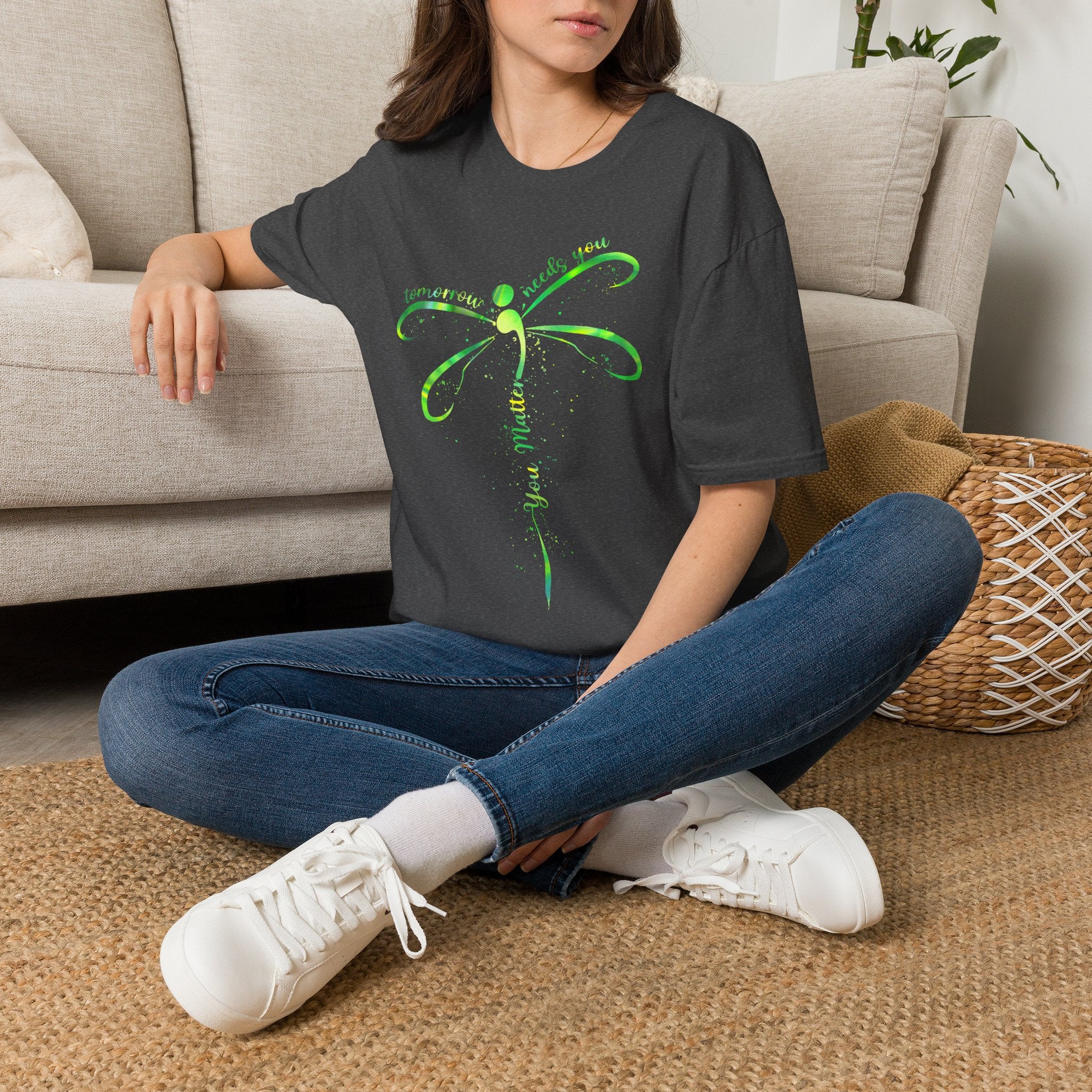 Dragonfly Graphic T-Shirt — "Tomorrow Needs You" Inspirational Tee