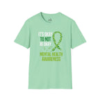 Mental Health Awareness Unisex Softstyle T-Shirt - Supportive Green Ribbon Design