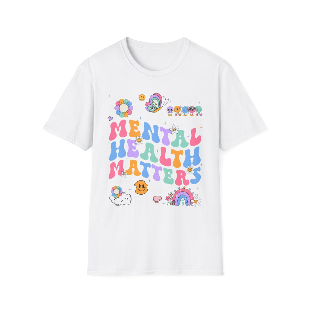 Mental Health Matters T-Shirt — Retro Rainbow Positivity Tee