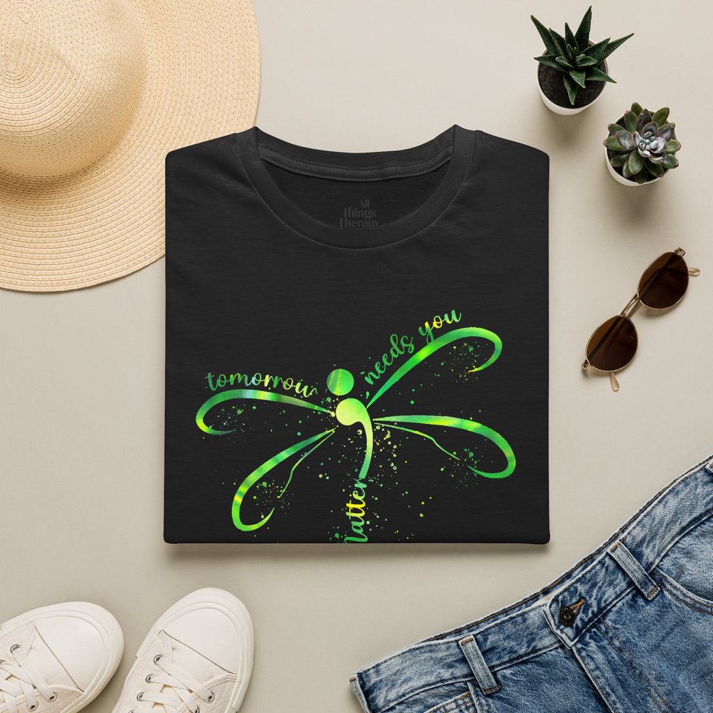 Dragonfly Graphic T-Shirt — "Tomorrow Needs You" Inspirational Tee