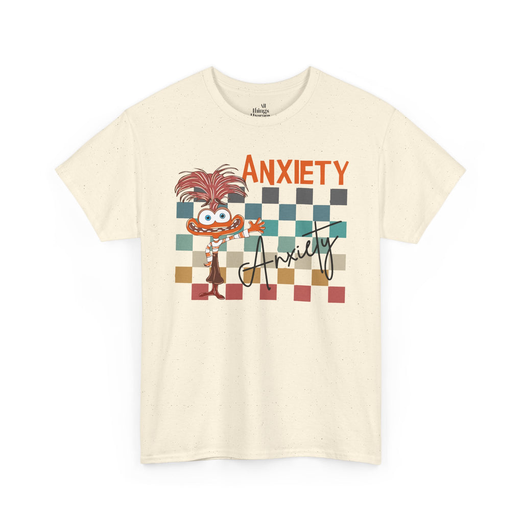Anxiety Family Graphic Tee — Cute Checkerboard Monster Mental Health Shirt