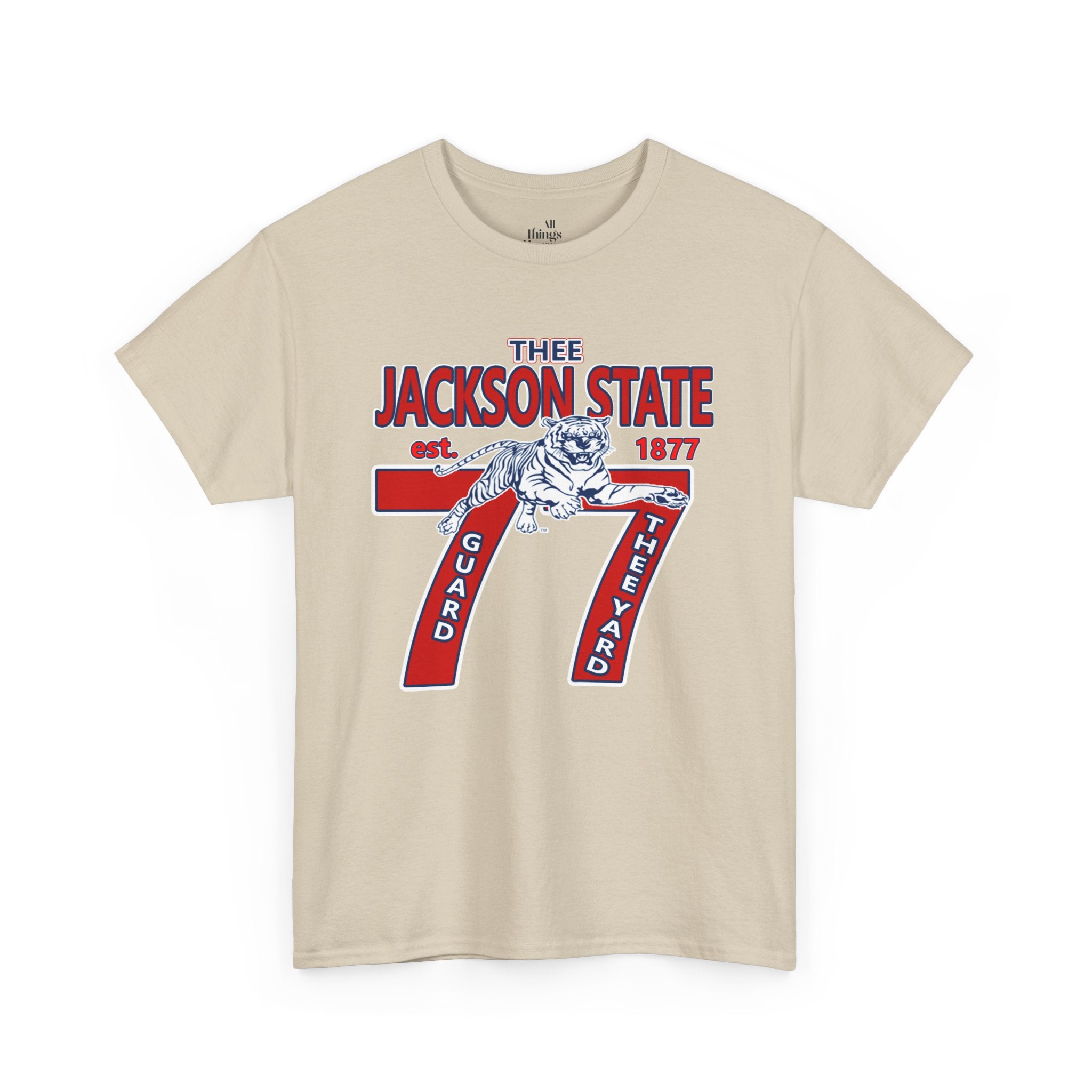 Vintage Jackson State Tee, Unisex Heavy Cotton T-Shirt, College Spirit Wear, Retro Graphic Tee, Gift for Graduates