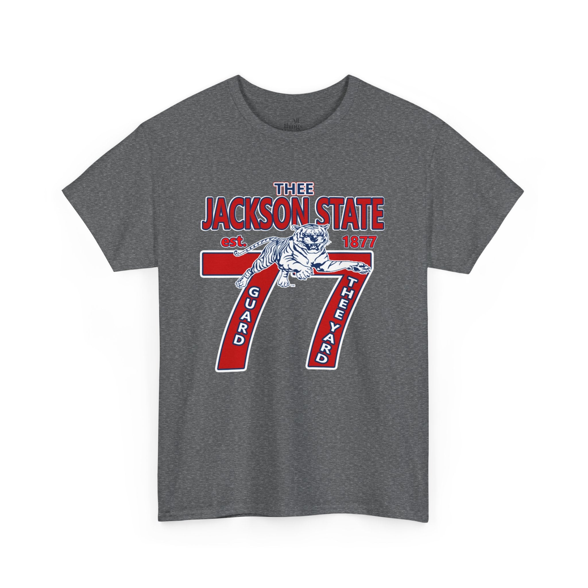 Vintage Jackson State Tee, Unisex Heavy Cotton T-Shirt, College Spirit Wear, Retro Graphic Tee, Gift for Graduates