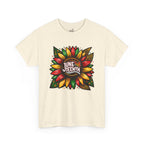Juneteenth Floral Unisex Heavy Cotton Tee, Celebrate Freedom, Black History Month, Gift for Activists, Summer T-Shirt, Equality Apparel