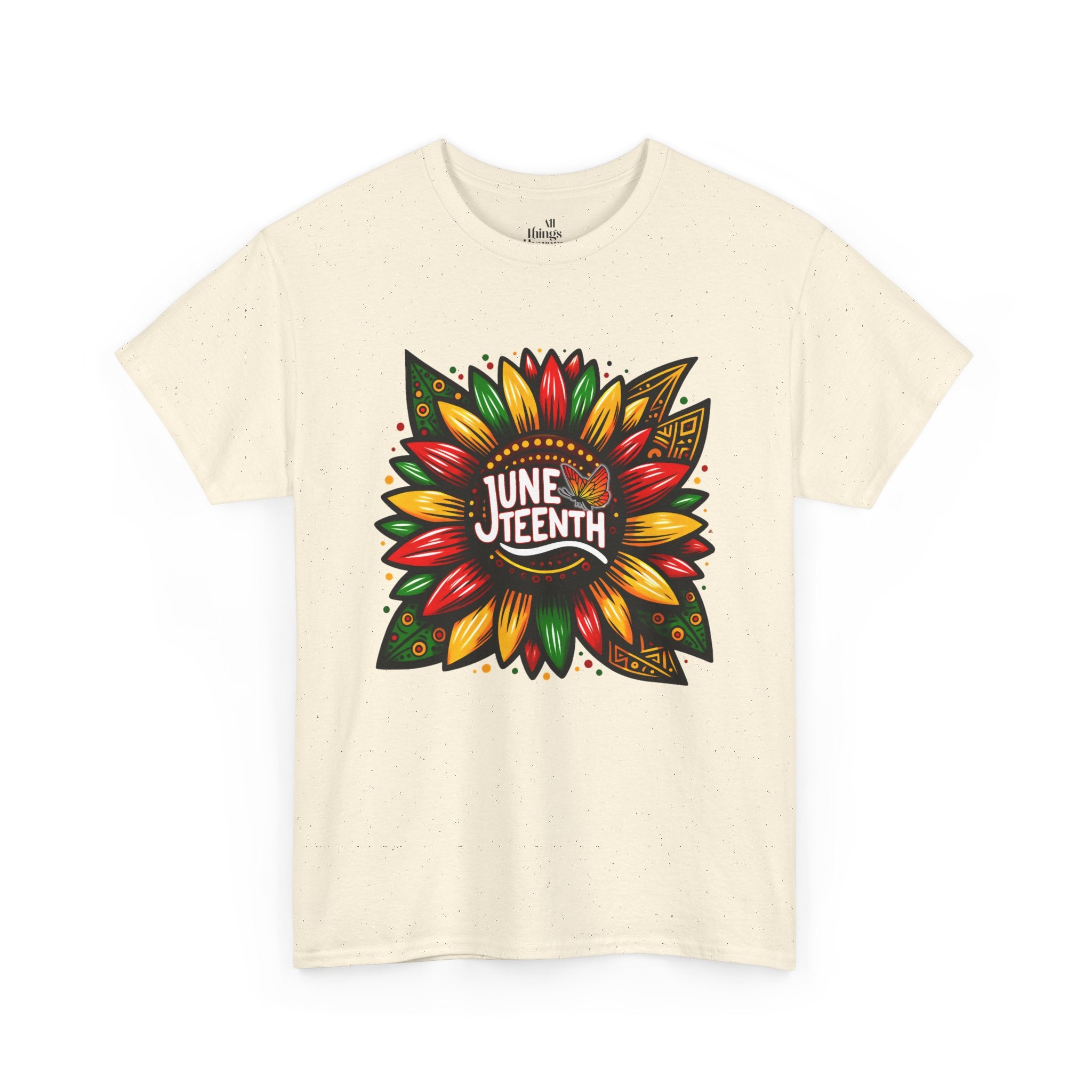 Juneteenth Floral Unisex Heavy Cotton Tee, Celebrate Freedom, Black History Month, Gift for Activists, Summer T-Shirt, Equality Apparel